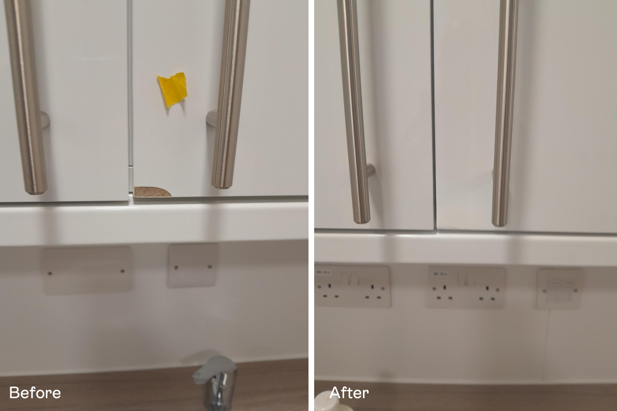 cupboard scratch before and after