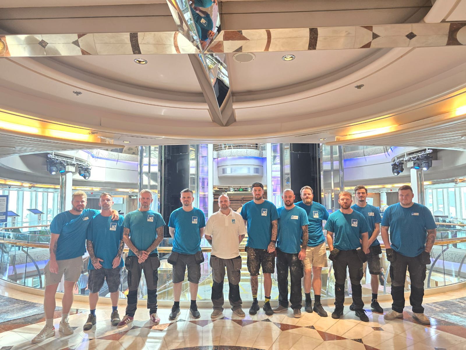 the SD marine interiors team aboard the Marella