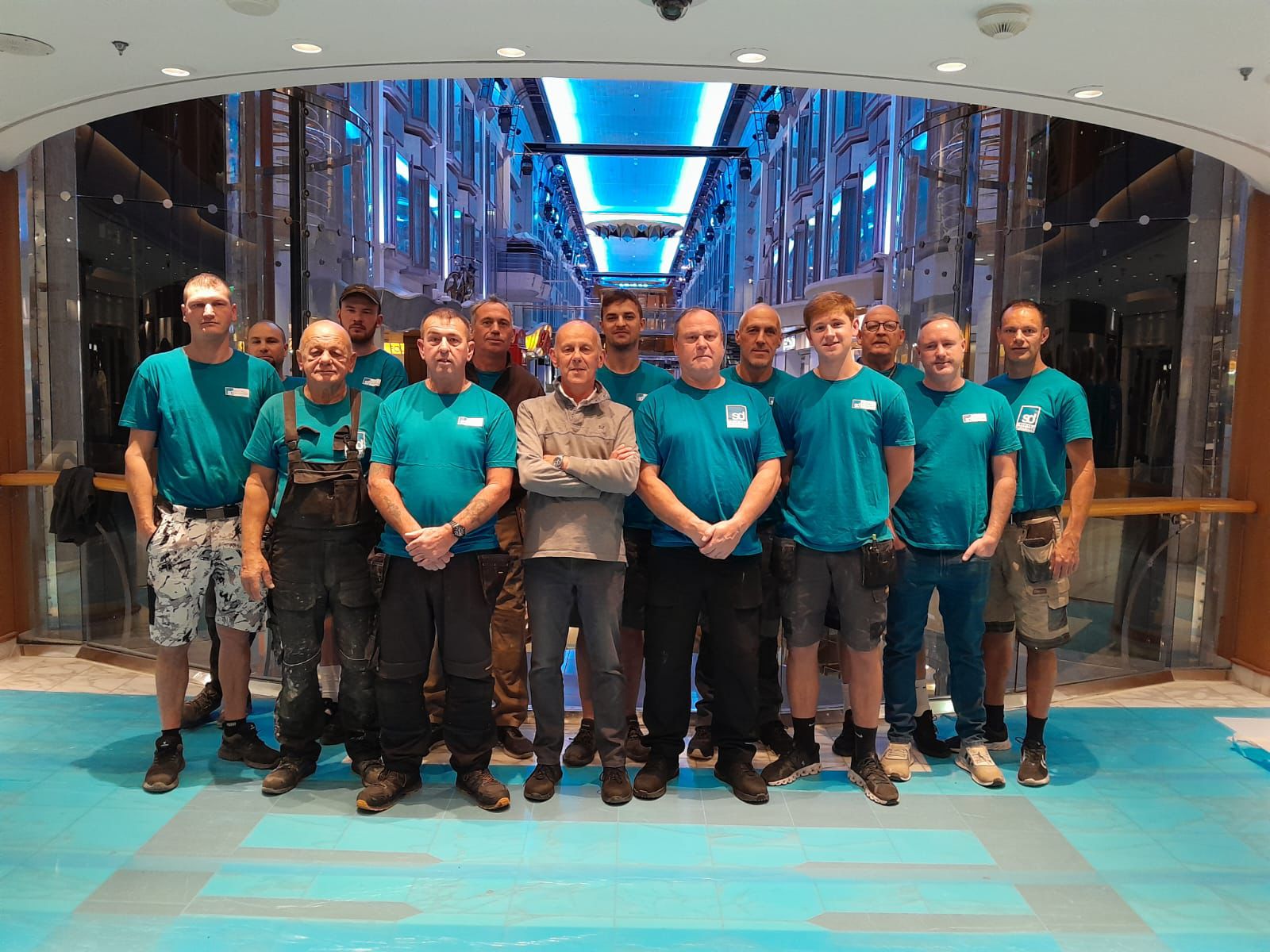 SD marine interiors team aboard the Voyager